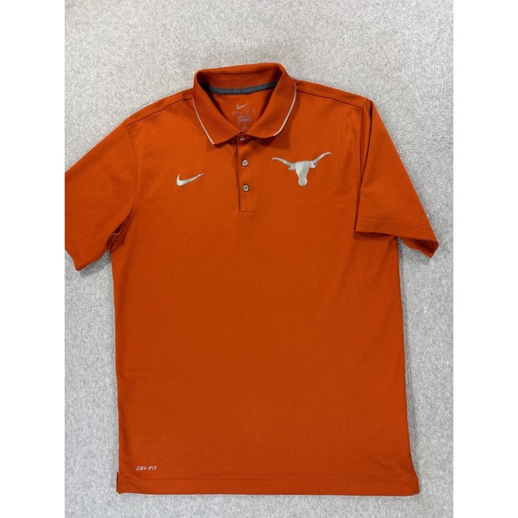 Texas Longhorns Nike Dri Fit Screened Logo Polo Shirt (Men's Large) Orange - Picture 1 of 10